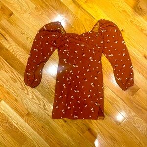 Abercrombie & Fitch sweetheart mini dress burnt orange sz M